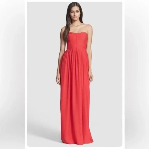 Parker Bayou Silk Strapless Gown Maxi dress Women Size XS - Picture 1 of 8